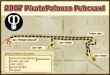 2007 Pubcrawl Route Map