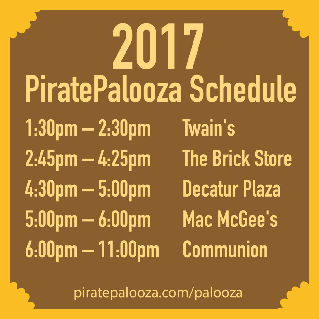 2017 PiratePalooza Pubcrawl Schedule