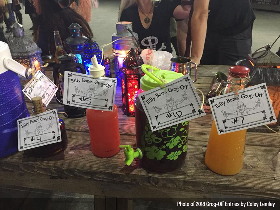Some of the grog entries for the 2018 Billy Bones Grog-Off